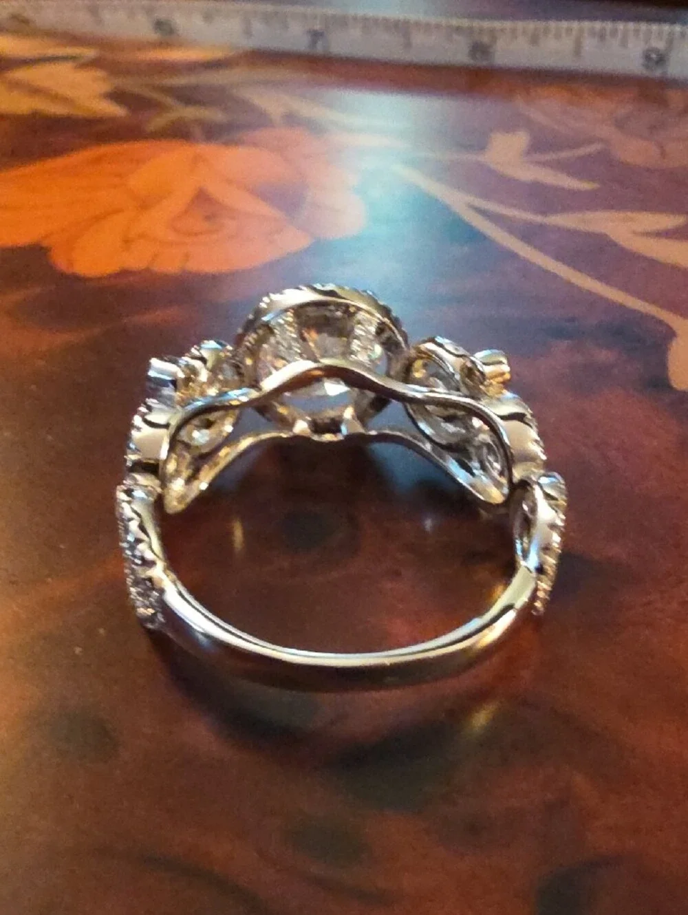 Bella Luce(R) Rhodium Over Silver And Eterno(TM) Rose Ring Size 10